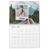 Modern Trendy Family Add Photos Custom Simple カレンダー (2月 2027)