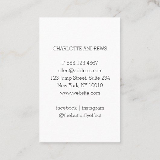 Modern Trendy Foto Visitenkarte 名刺 (裏面)