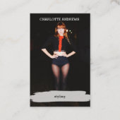 Modern Trendy Foto Visitenkarte 名刺 (正面)