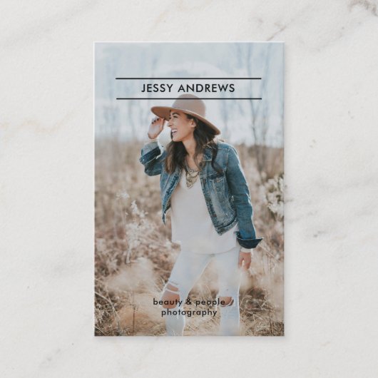 Modern Trendy Foto Visitenkarte 名刺 (正面)
