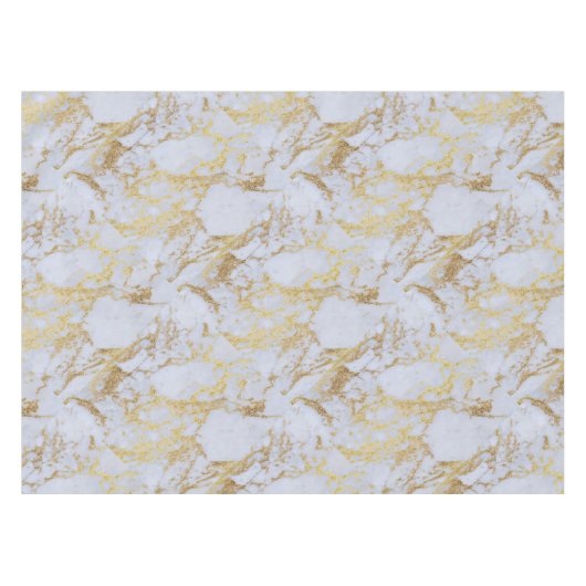 Modern Trendy Gold Glitter Marble テーブルクロス (正面(横))