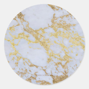 Modern Trendy Gold Glitter Marble ラウンドシール