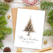 Modern Trendy Minimalist Merry Christmas Photo Hol シーズンカード