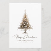 Modern Trendy Minimalist Merry Christmas Photo Hol シーズンカード (正面)