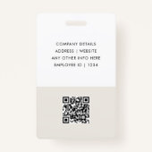 Modern Trendy Minimalist Photo | Neo Mint Green ID バッジ (裏面)