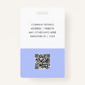 Modern Trendy Minimalist Photo | Purple ID Card バッジ (裏面)