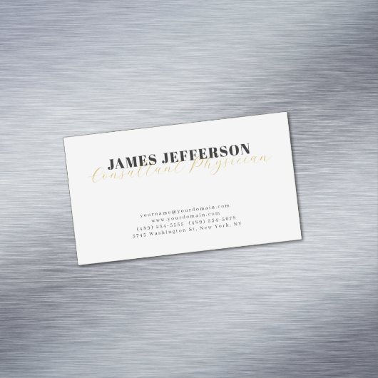 Modern Trendy Minimalist Plain マグネット名刺 (インサイチュ)