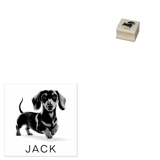 Modern Trendy Personalized Dachshund  ラバースタンプ (押印)