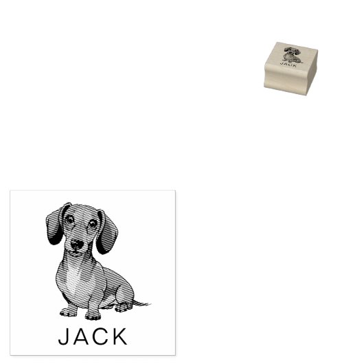 Modern Trendy Personalized Dachshund  ラバースタンプ (押印)