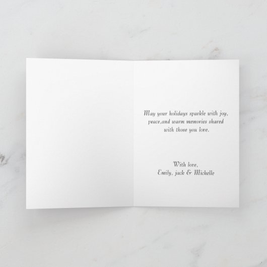 Modern Trendy Personalized Merry Christmas Snowman シーズンカード (内部)