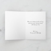 Modern Trendy Personalized Merry Christmas Snowman シーズンカード (内部)