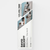 Modern Trendy Photo Collage Fitness Trainer Brand 横断幕 (縦)