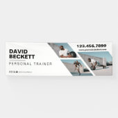 Modern Trendy Photo Collage Fitness Trainer Brand 横断幕 (横)