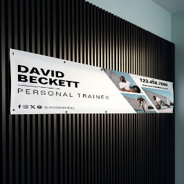 Modern Trendy Photo Collage Fitness Trainer Brand 横断幕