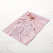Modern & Trendy Pink Sweet 16 Bow Birthday 箔招待状 (回転した状態)