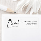 Modern Trendy Script Graduation Return Address ラベル (インサイチュ)