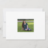 Modern Trendy Script Photo Graduation Announcement サンキューカード (裏面)