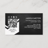 Modern Trendy Sporty Fitness Personal Trainer 名刺 (裏面)