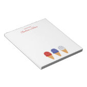 Modern Trendy Stylish Cute Ice Cream Girly ノートパッド (アングル)