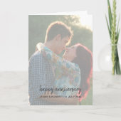 Modern Trendy Stylish Script Photo Anniversary カード (正面)