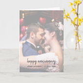 Modern Trendy Stylish Script Photo Anniversary カード (黄色い花)