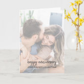 Modern Trendy Stylish Script Photo Anniversary カード (黄色い花)