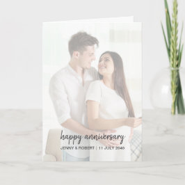 Modern Trendy Stylish Script Photo Anniversary カード