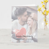 Modern Trendy Stylish Script Photo Anniversary カード (黄色い花)