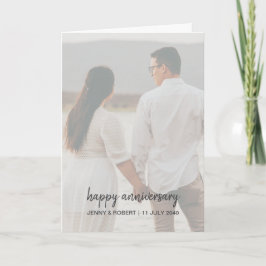 Modern Trendy Stylish Script Photo Anniversary カード