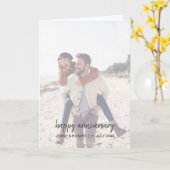 Modern Trendy Stylish Script Photo Anniversary カード (黄色い花)