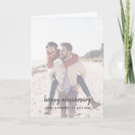 Modern Trendy Stylish Script Photo Anniversary カード