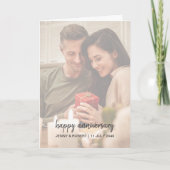 Modern Trendy Stylish Script Photo Anniversary カード (正面)