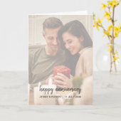 Modern Trendy Stylish Script Photo Anniversary カード (黄色い花)