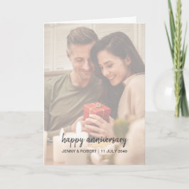 Modern Trendy Stylish Script Photo Anniversary カード