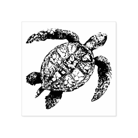 Modern Trendy Summer Sea Turtle Ocean Nautical     ラバースタンプ (インプリント)