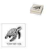 Modern Trendy Summer Sea Turtle Ocean Nautical ラバースタンプ (押印)