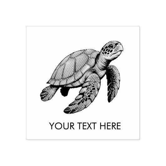 Modern Trendy Summer Sea Turtle Ocean Nautical ラバースタンプ (インプリント)