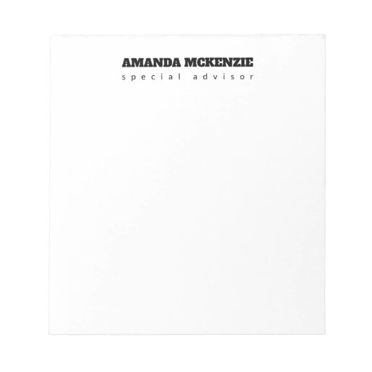 Modern Trendy Unique Creative Minimalist ノートパッド (正面)