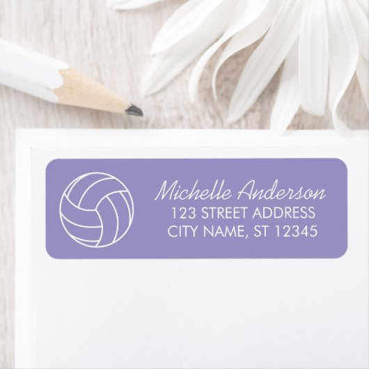 Modern Trendy Volleyball Return Address ラベル (インサイチュ)