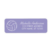 Modern Trendy Volleyball Return Address ラベル (正面)