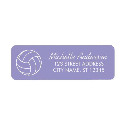 Modern Trendy Volleyball Return Address ラベル (正面)