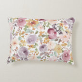 Modern trendy watercolor botanical pastel pattern アクセントクッション (裏面)