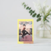 Modern Trendy Watercolor Foto Visitenkarte 名刺 (スタンド正面)