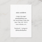 Modern Trendy Watercolor Foto Visitenkarte 名刺 (裏面)