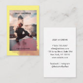 Modern Trendy Watercolor Foto Visitenkarte 名刺 (正面/裏面)