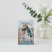 Modern Trendy Watercolor Foto Visitenkarte 名刺 (スタンド正面)