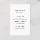 Modern Trendy Watercolor Foto Visitenkarte 名刺 (裏面)