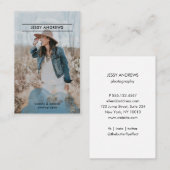 Modern Trendy Watercolor Foto Visitenkarte 名刺 (正面/裏面)