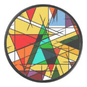 Modern Triangle Colorful Geometric アイスホッケーパック (正面)