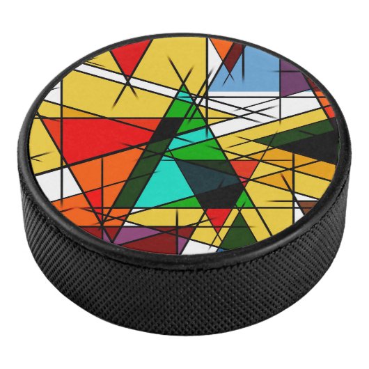 Modern Triangle Colorful Geometric アイスホッケーパック (3/4)